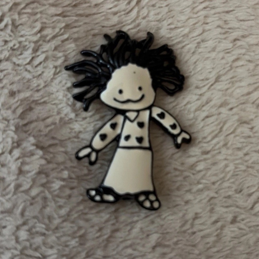 Cute Y2K Vintage SFJ CRAZY HAIR Girl Enamel Meta Brooch/Pin